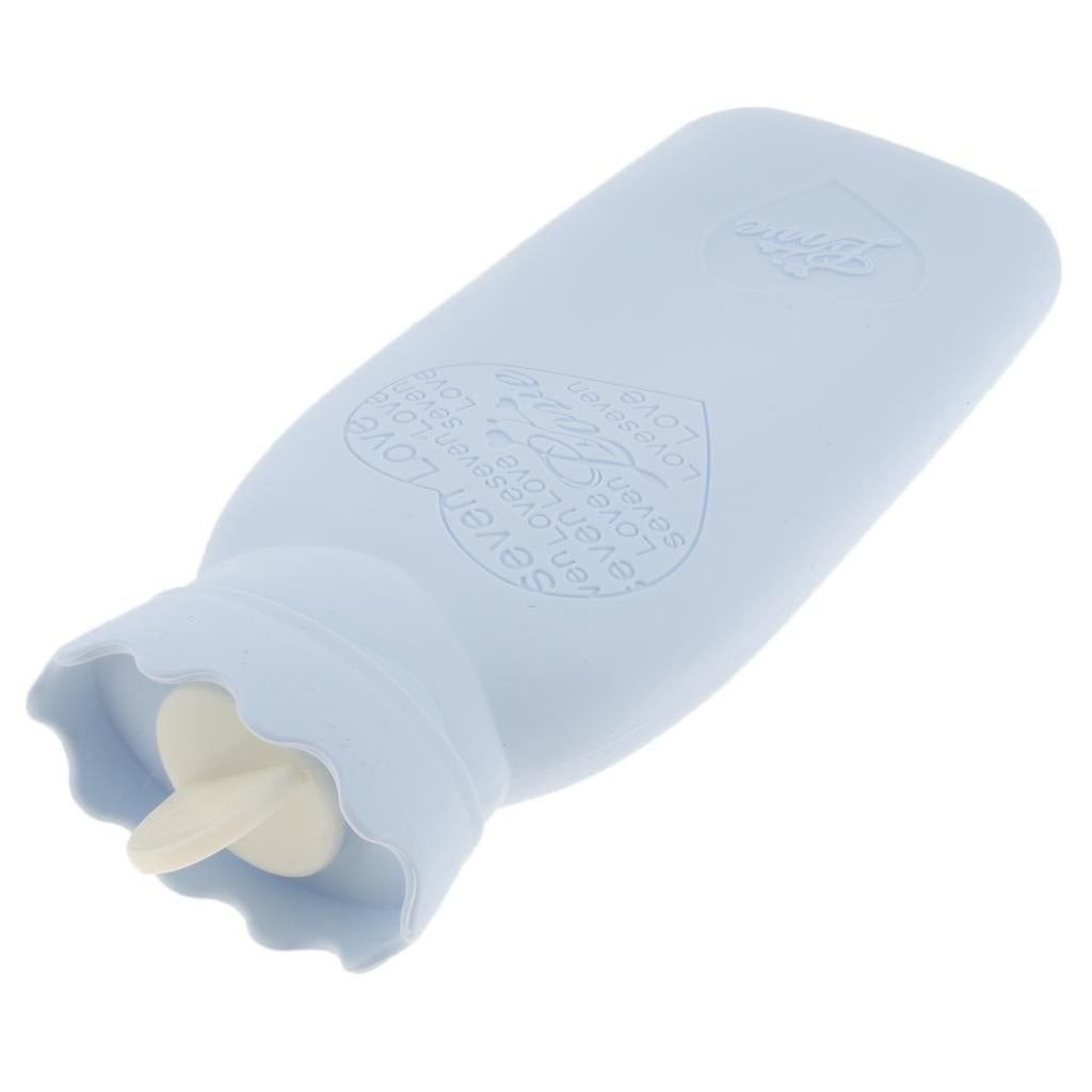 Portable Heat Water Bag Hot Water Bottle with Knit Cover for Warming Blue