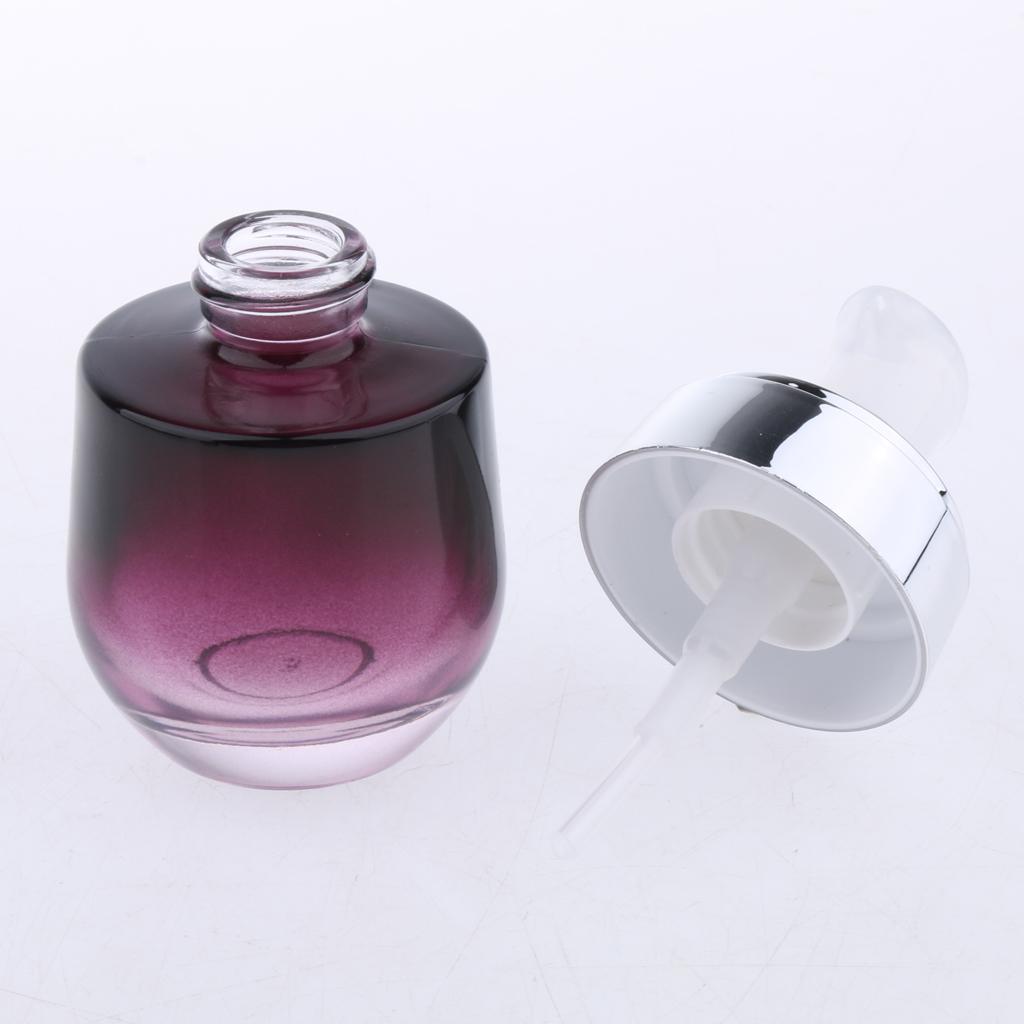 2Pcs 30ML Glass Perfume Bottle Pump Sprayer Makeup Vials Sliver Pump
