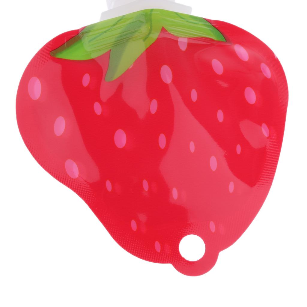 Refillable Empty Squeeze Pouch Lotion Squeezable Bag Bottle Strawberry