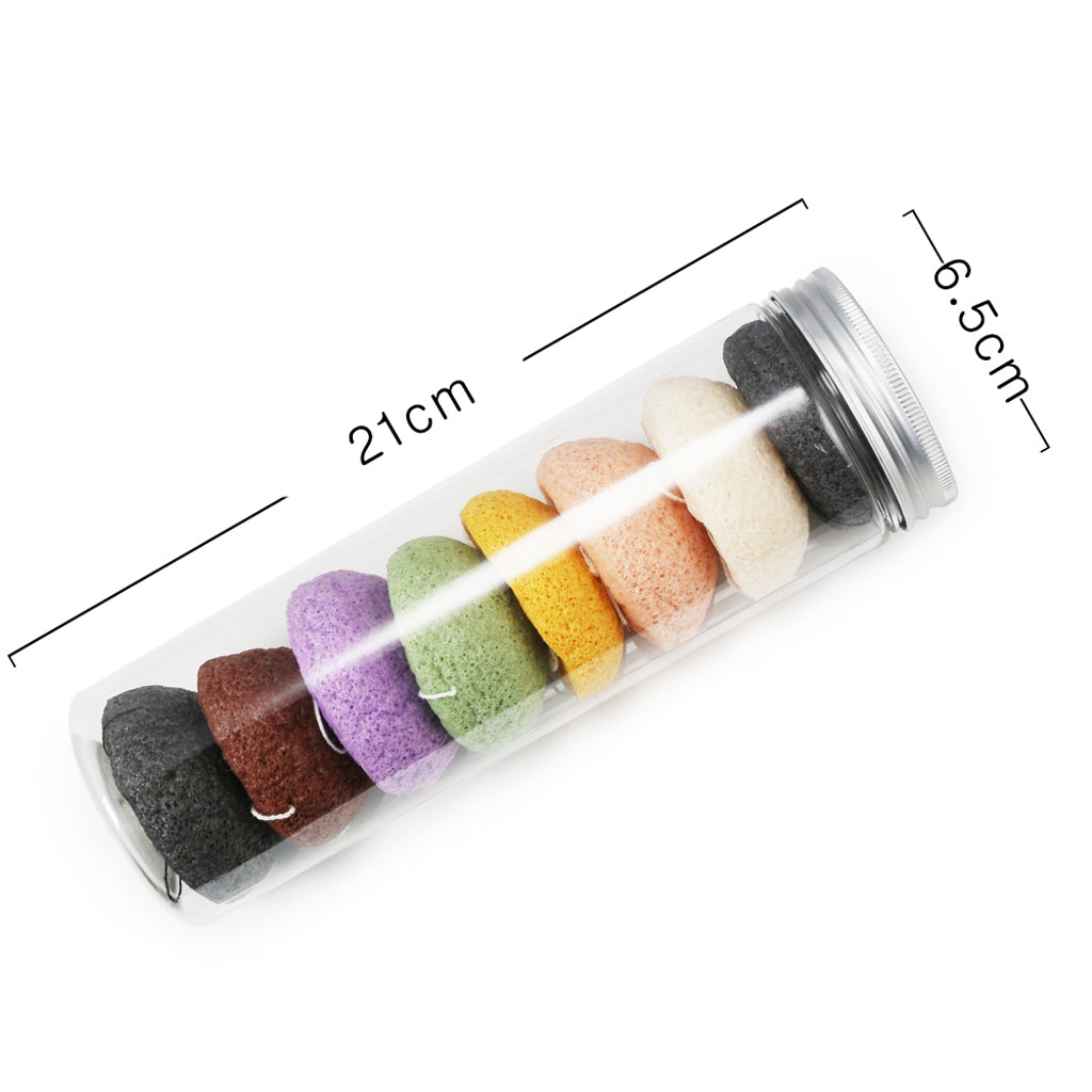 8 Piece Konjac Cleaning Sponge Puff Exfoliating Facial Sponge for Deep Clean