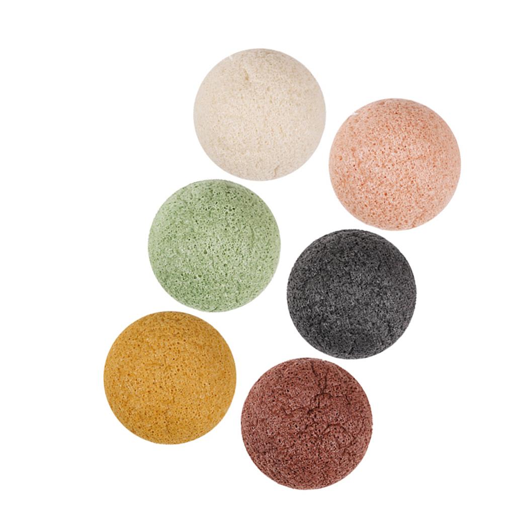 6Pieces Konjac Cleaning Sponge Puff Exfoliating Facial Sponge for Deep Clean