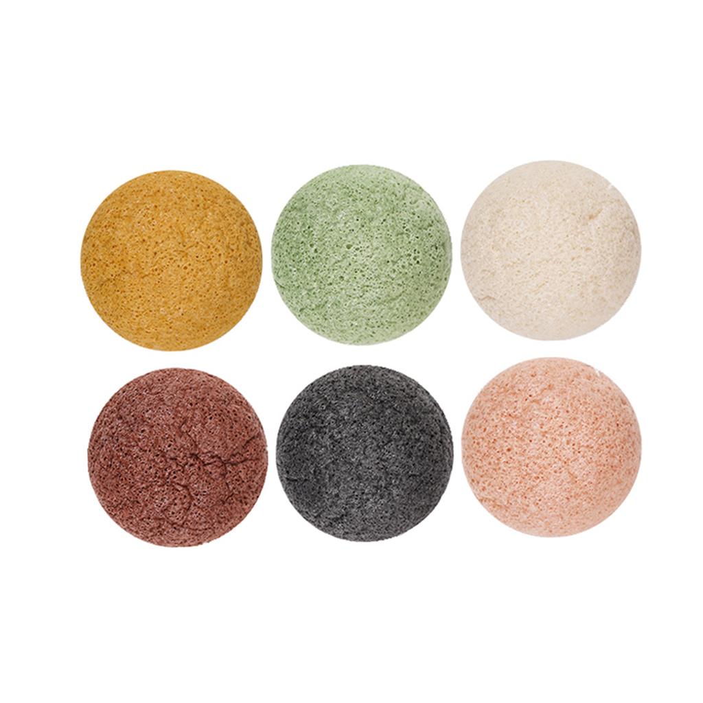 6Pieces Konjac Cleaning Sponge Puff Exfoliating Facial Sponge for Deep Clean