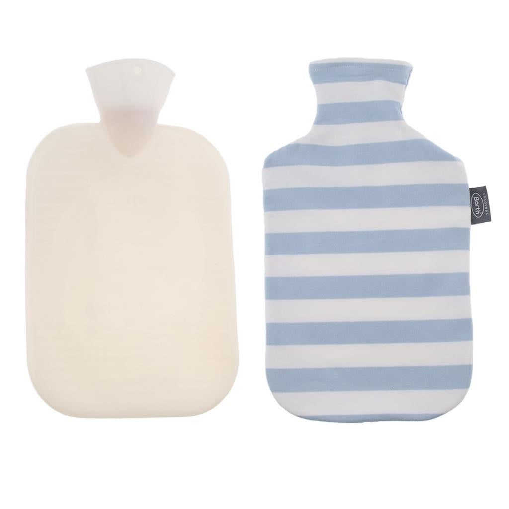 Safety Explosion-proof Hot Water Bottle Bag for Winter Warm Pain Ease Blue