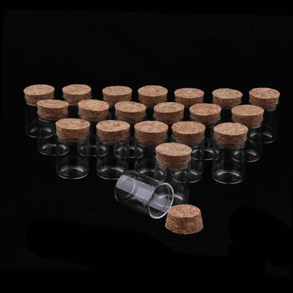 20Pcs 10ml Mini Empty Clear Glass Bottle Vials with Cork Stopper for Storage