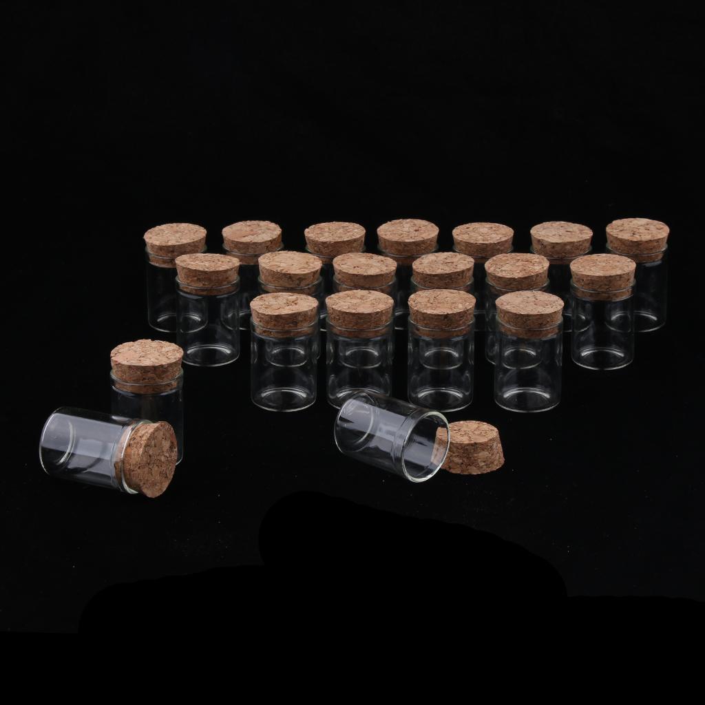 20Pcs 10ml Mini Empty Clear Glass Bottle Vials with Cork Stopper for Storage