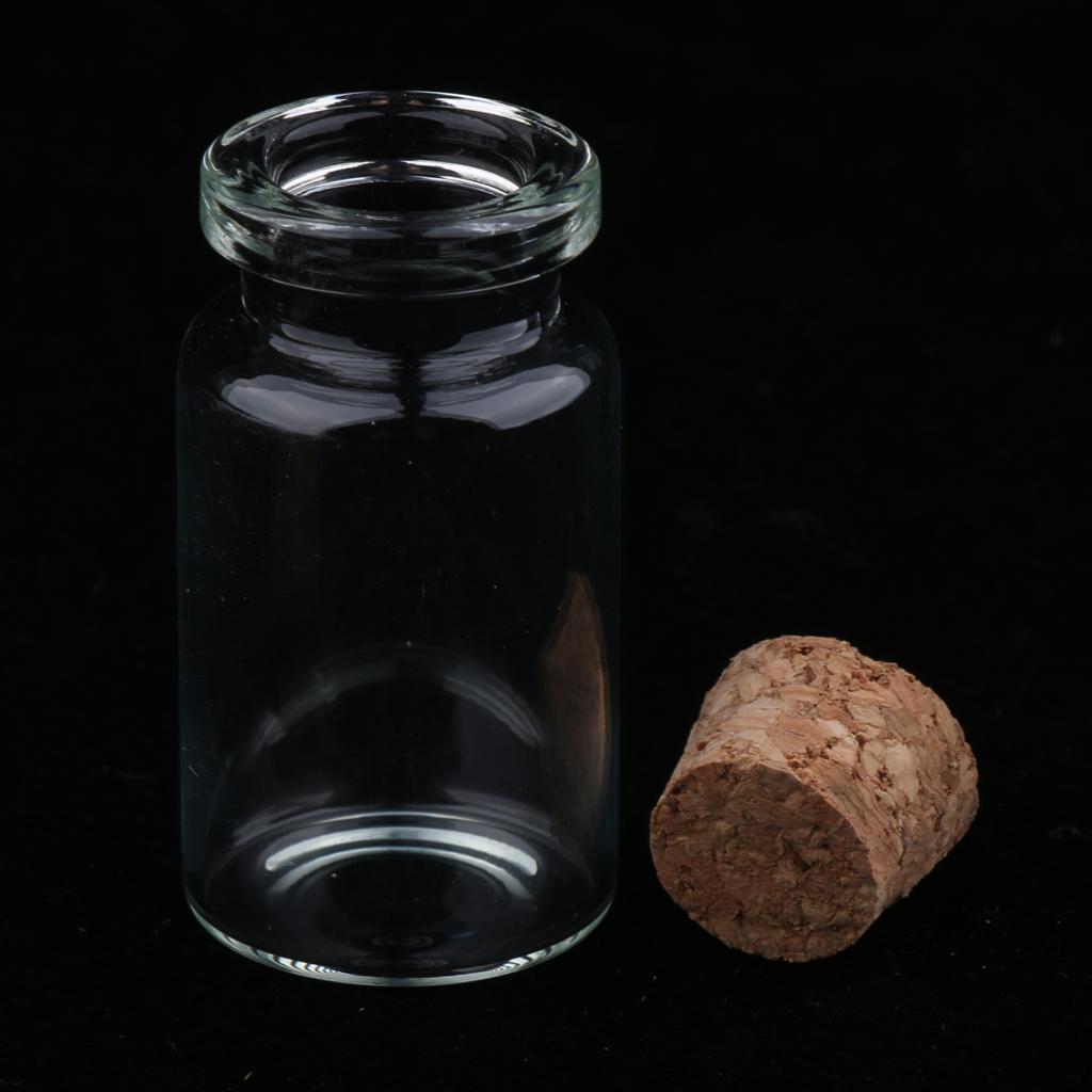 20 Pieces 10ml Mini Cork Stoppers DIY Decoration Glass Bottle Wishing Vials