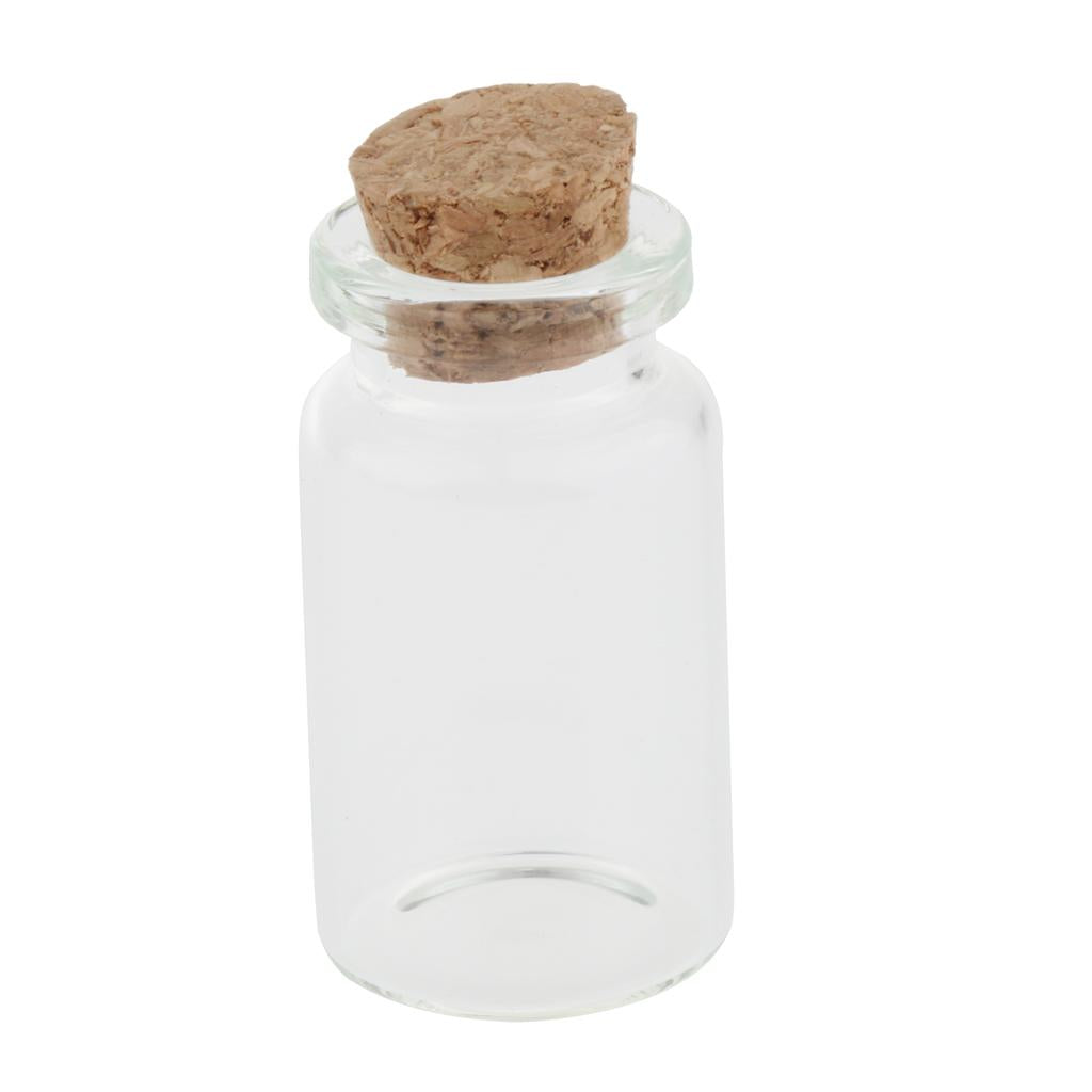 20 Pieces 10ml Mini Cork Stoppers DIY Decoration Glass Bottle Wishing Vials