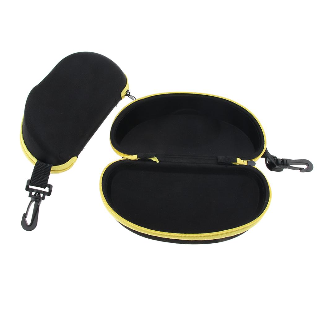 2x Portable Zipper Spectacle Sunglass Eyeglass Case Box Storage Pouch Yellow
