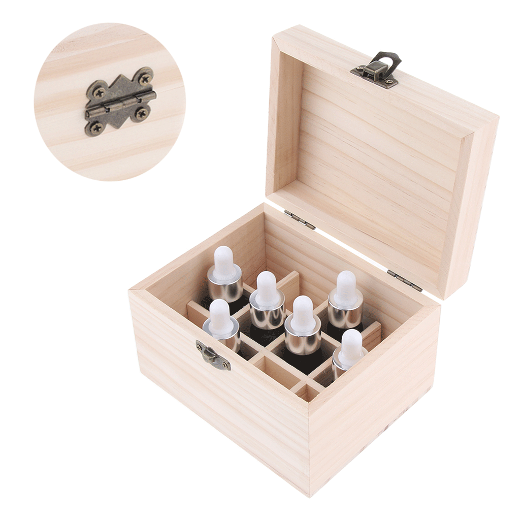 Wooden Essential Oil Box/case Can holds 12 Pieces 10ml Essential Oil Bottles