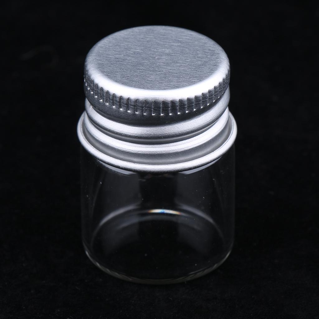 20X Empty Refillable Cosmetic Container Bottle Round Glass Jar Cannings 5ml