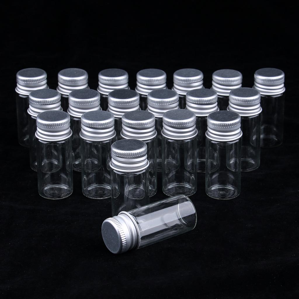 20X Empty Refillable Cosmetic Container Bottle Round Glass Jar Cannings 10ml
