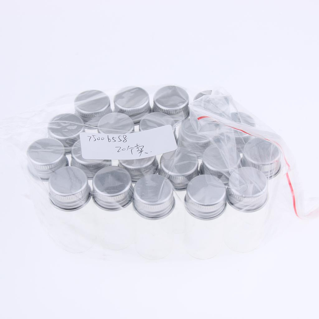 20X Empty Refillable Cosmetic Container Bottle Round Glass Jar Cannings 10ml