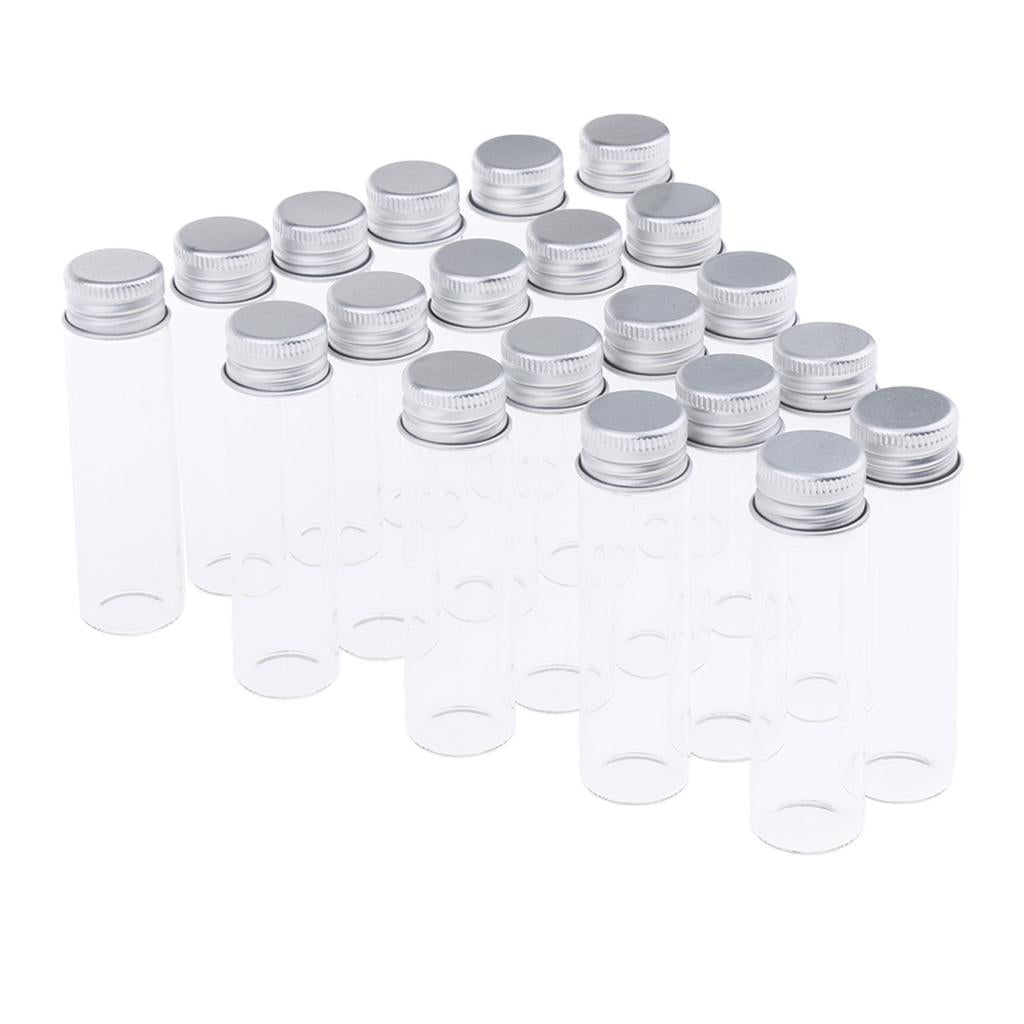 20X Empty Refillable Cosmetic Container Bottle Round Glass Jar Cannings 15ml