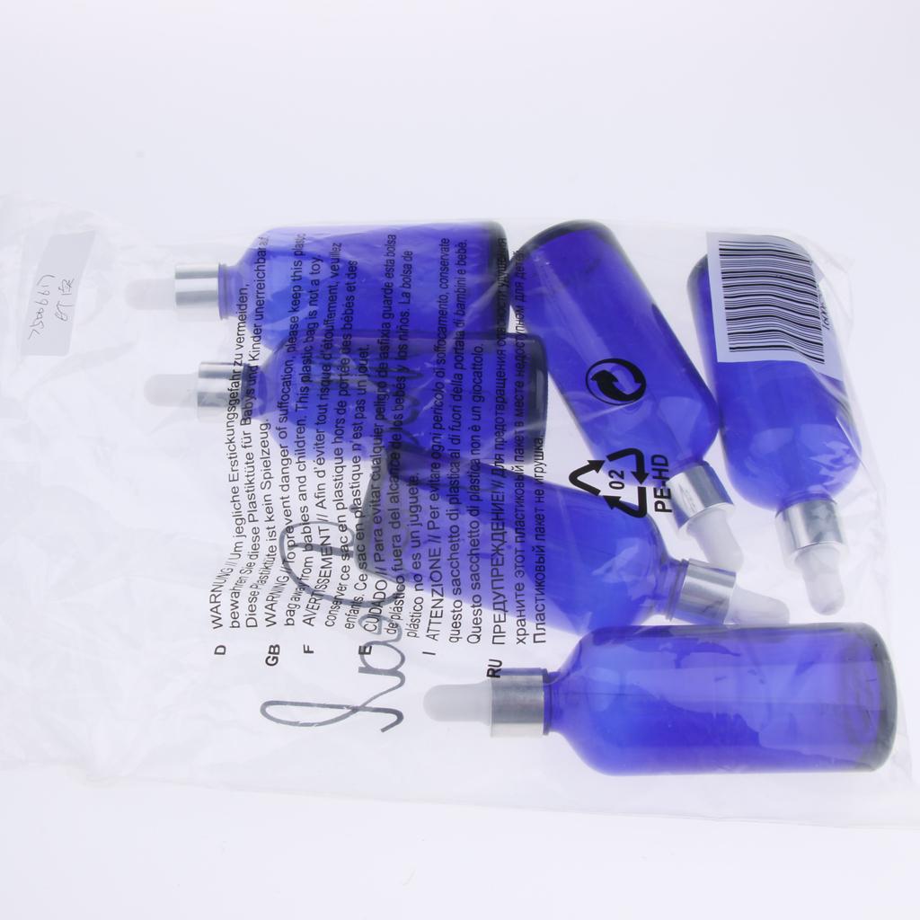6Pcs Glass Eye Dropper Dispenser Bottles for Essential Oils Perfume 100ML
