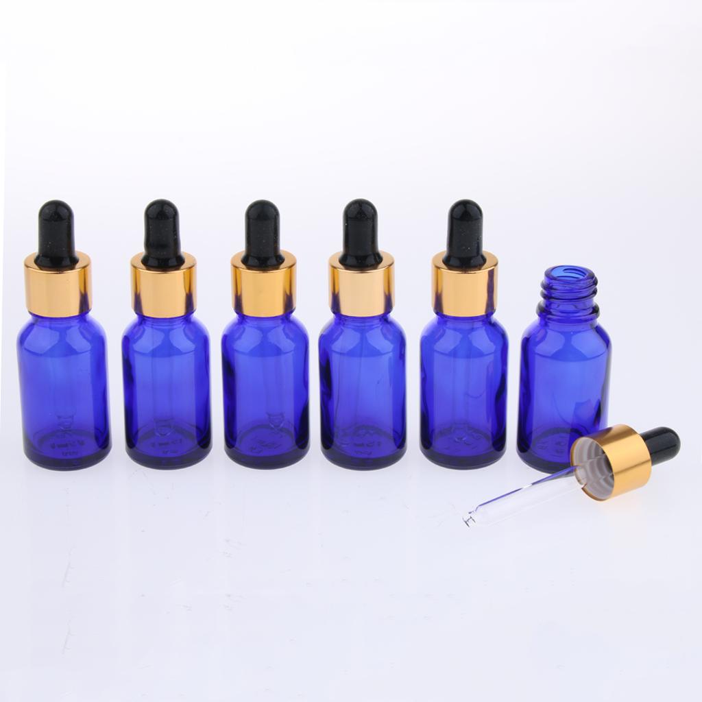 6 Pieces Empty Refillable Dropper Bottles for Essential Oils Cosmetics 20ml