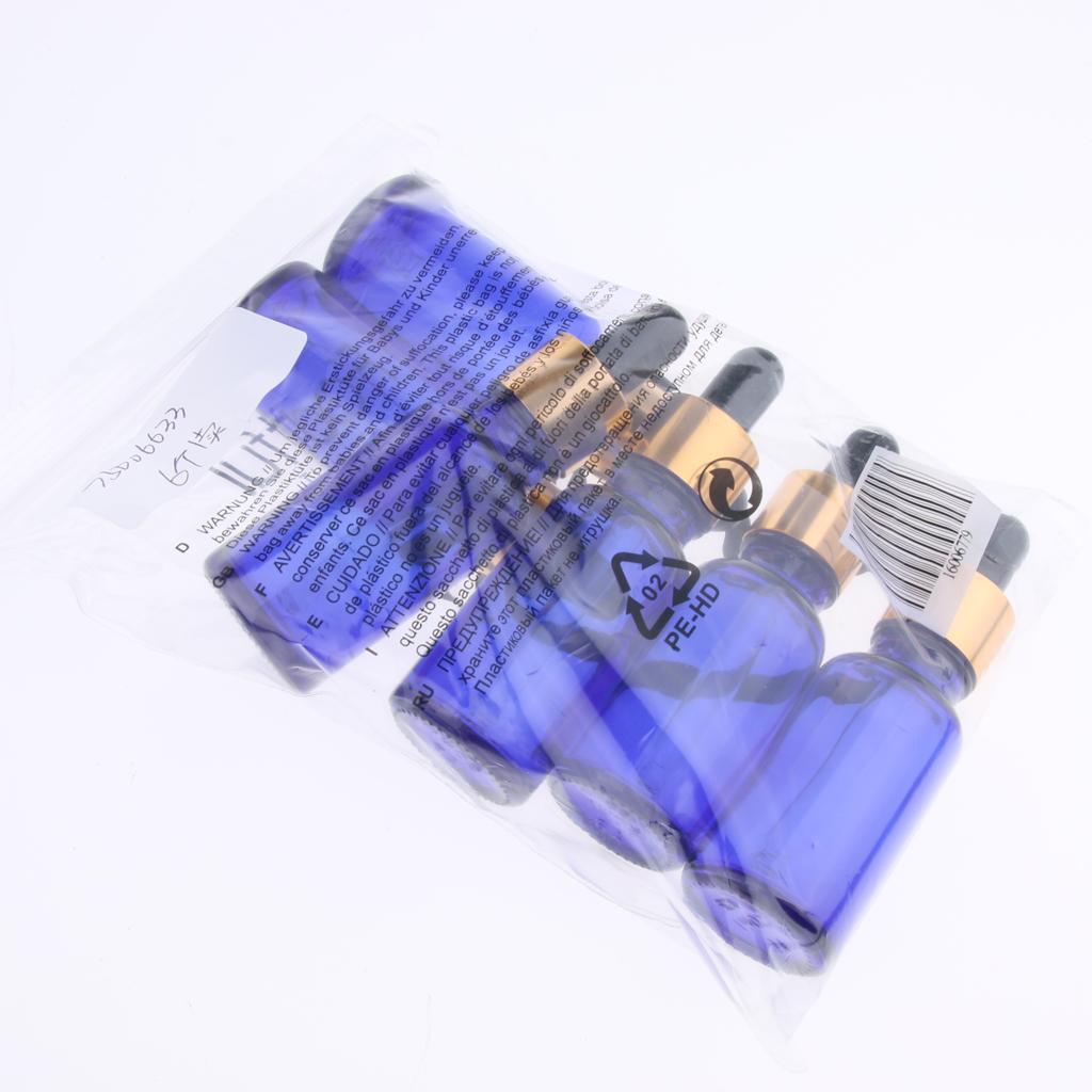 6 Pieces Empty Refillable Dropper Bottles for Essential Oils Cosmetics 20ml