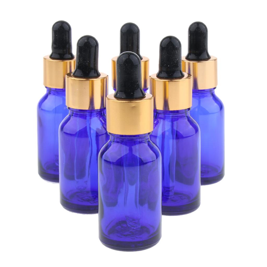 6 Pieces Empty Refillable Dropper Bottles for Essential Oils Cosmetics 20ml