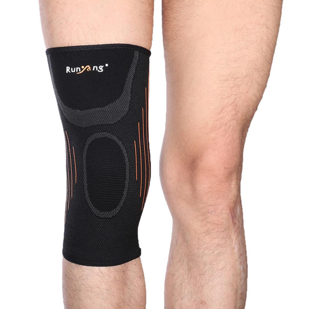 Outdoor Classic Black Knit Warm Sports Knee Brace Compression Sleeve Pad M