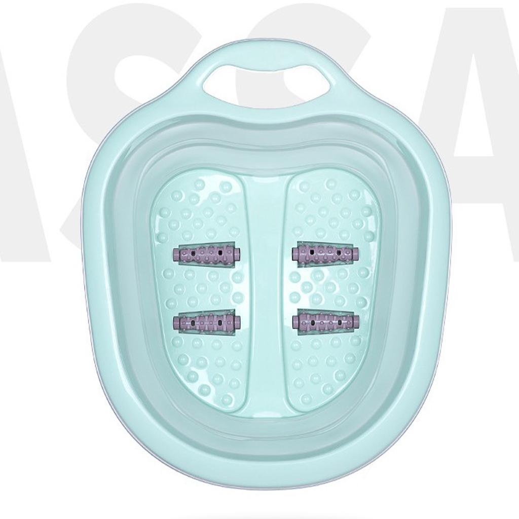 Home Foldable Foot Bath Basin Plastic Footbath Massage Soaking Bucket Green