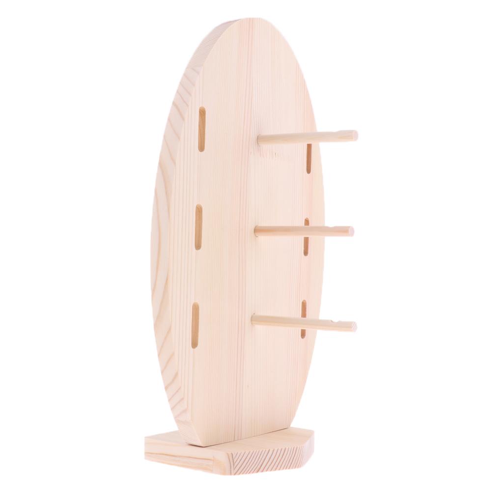 Wooden Sunglasses Eye Glasses Display Rack Stand Holder Organizer for 3 Pair