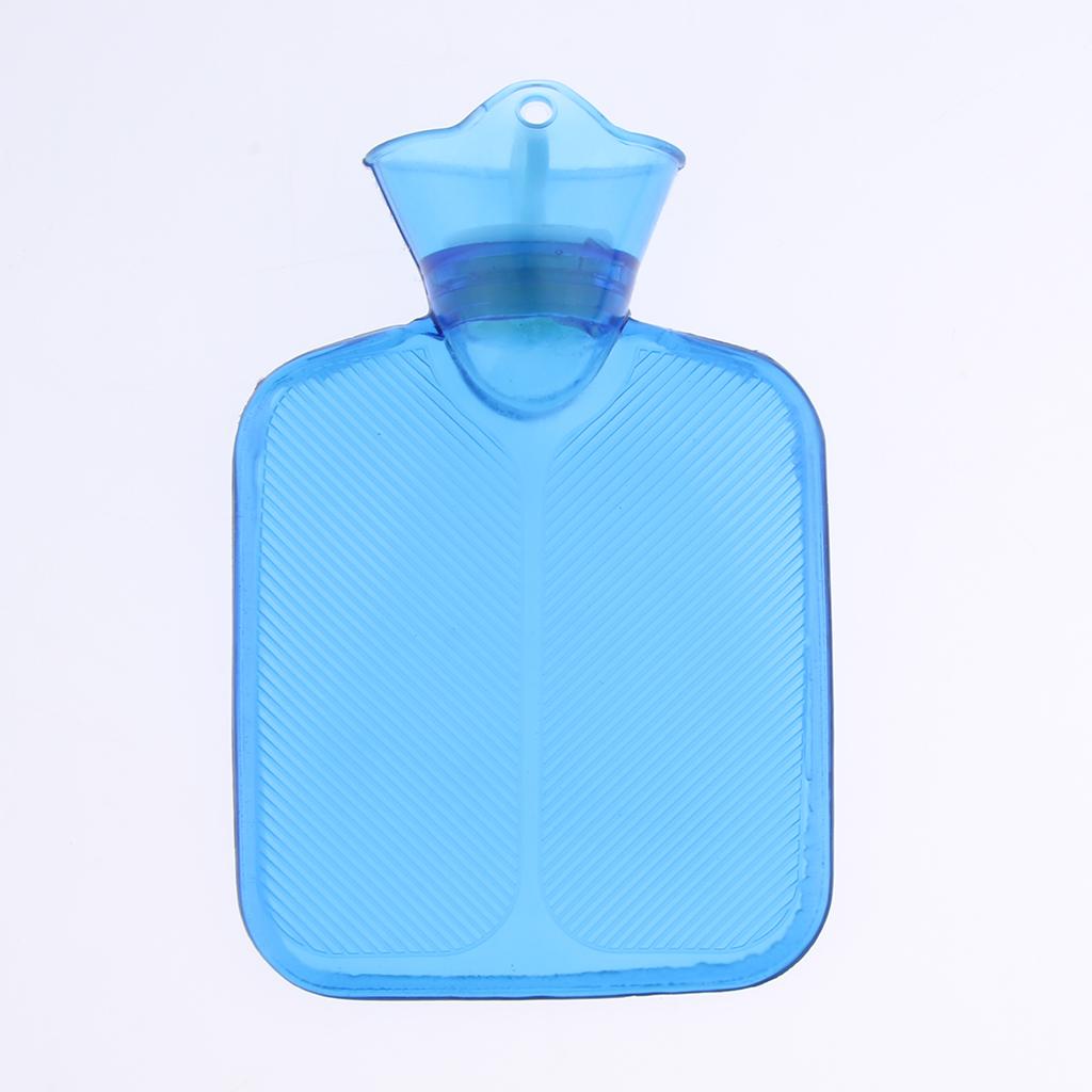 Mini 250ml Hot Water Bottle Bag with Soft Cloth Cover and Screw Top Blue