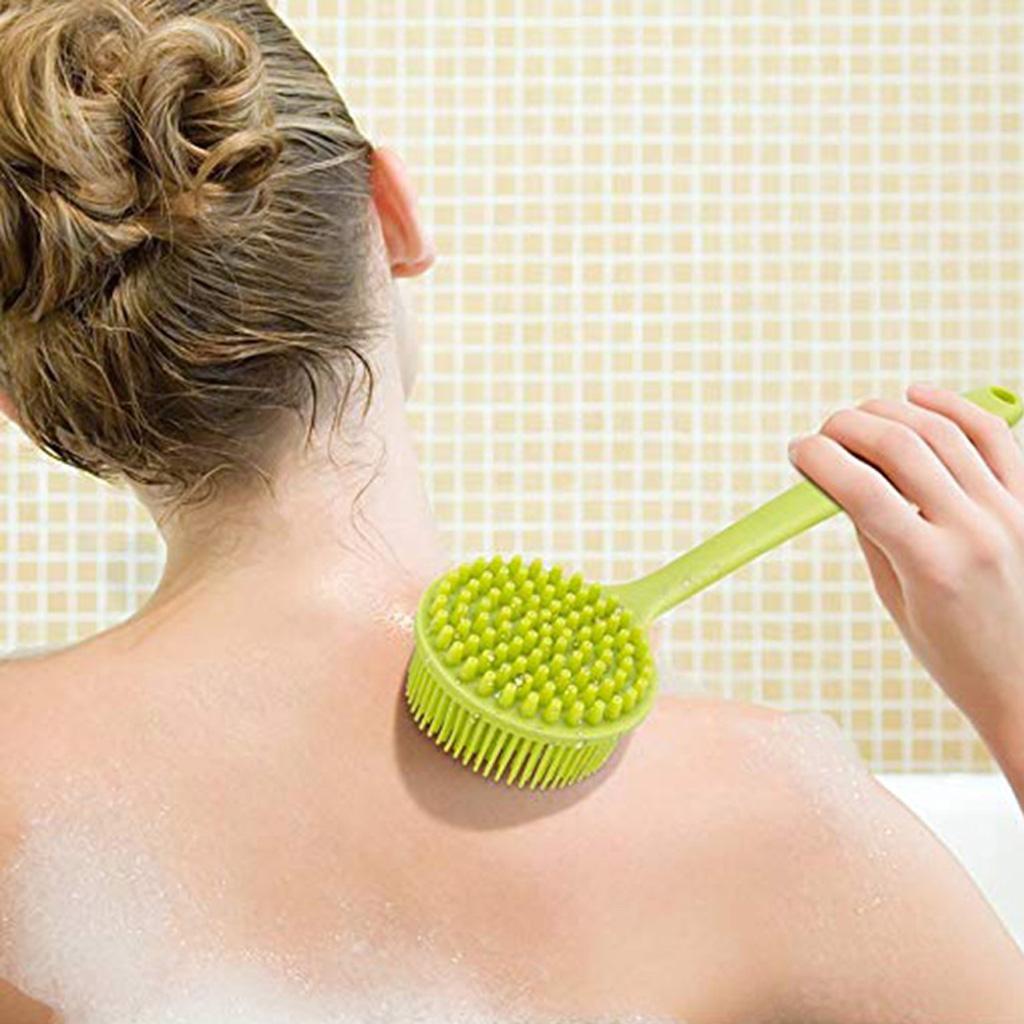 Comfortable Long Handle Silicone Massage Brush Back Scrubber Exfoliating