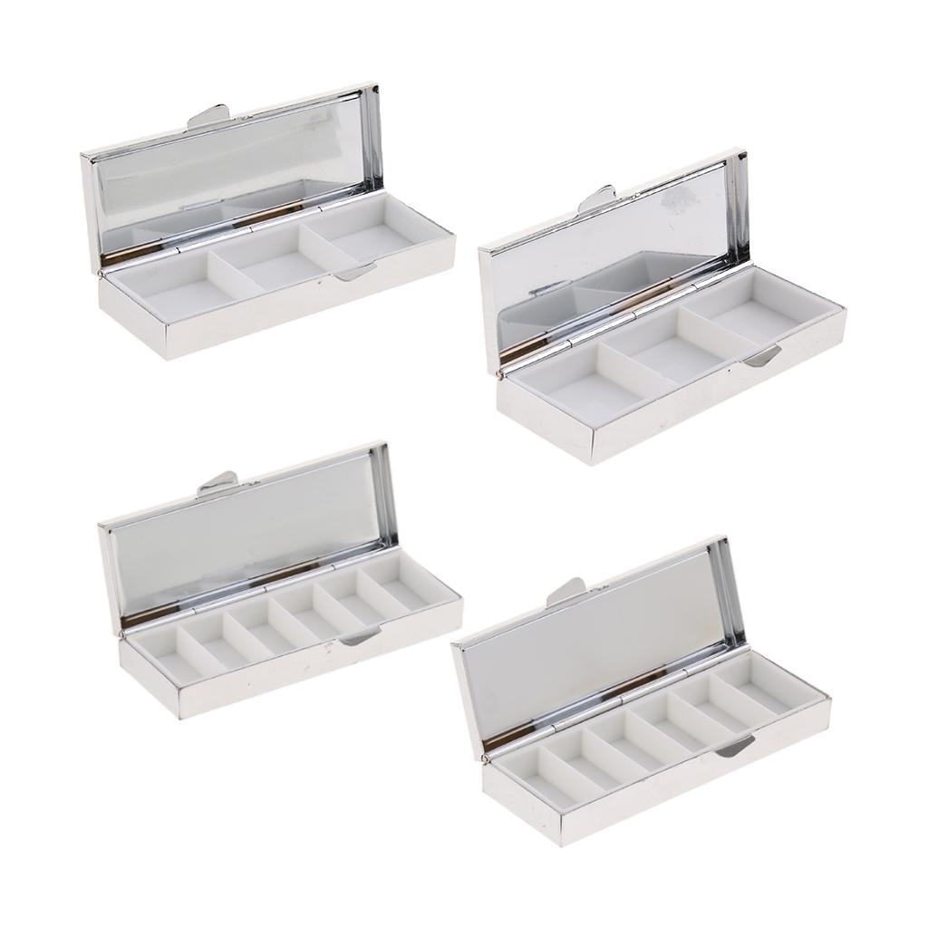2Pcs Travel Metal Pill Box Medicine Organizer Container Storage Case 6 Slots
