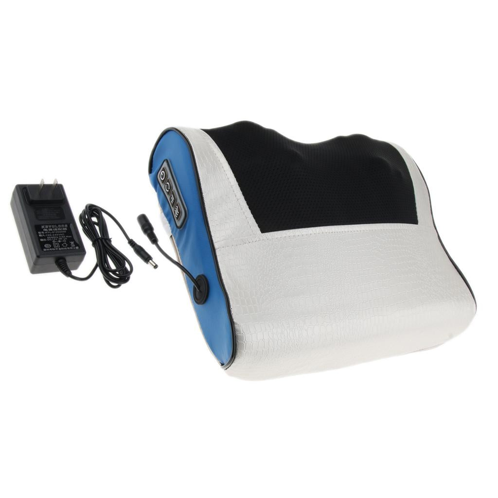 Electric Neck Massage Pillow Deep Tissue Kneading Heating Massager US Plug