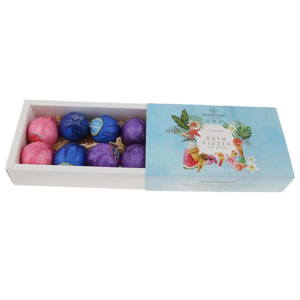 8 Pieces Women Scented Bubble Bath Salt Essential Balls Set 50g 8Pcs