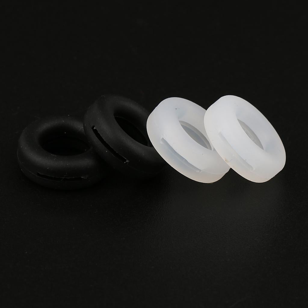 2 Pairs Anti Slip Silicone Ear Hooks Holder for Glasses Black White