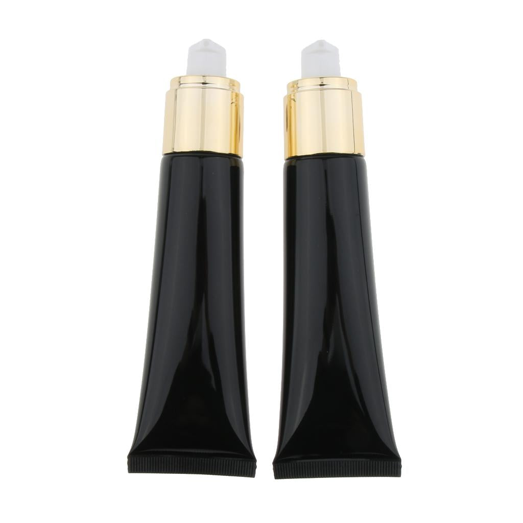 2 Pieces Plastic Squeeze Bottle Empty Makeup Liquid Foundation Pump Tube
