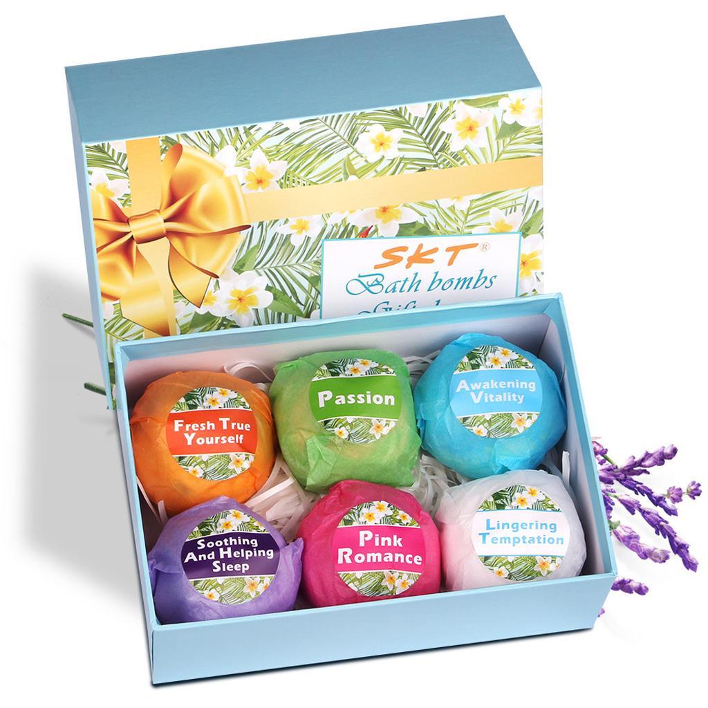 6 Pieces Women Scented Bubble Bath Salt Essential Balls Set Kit 110g