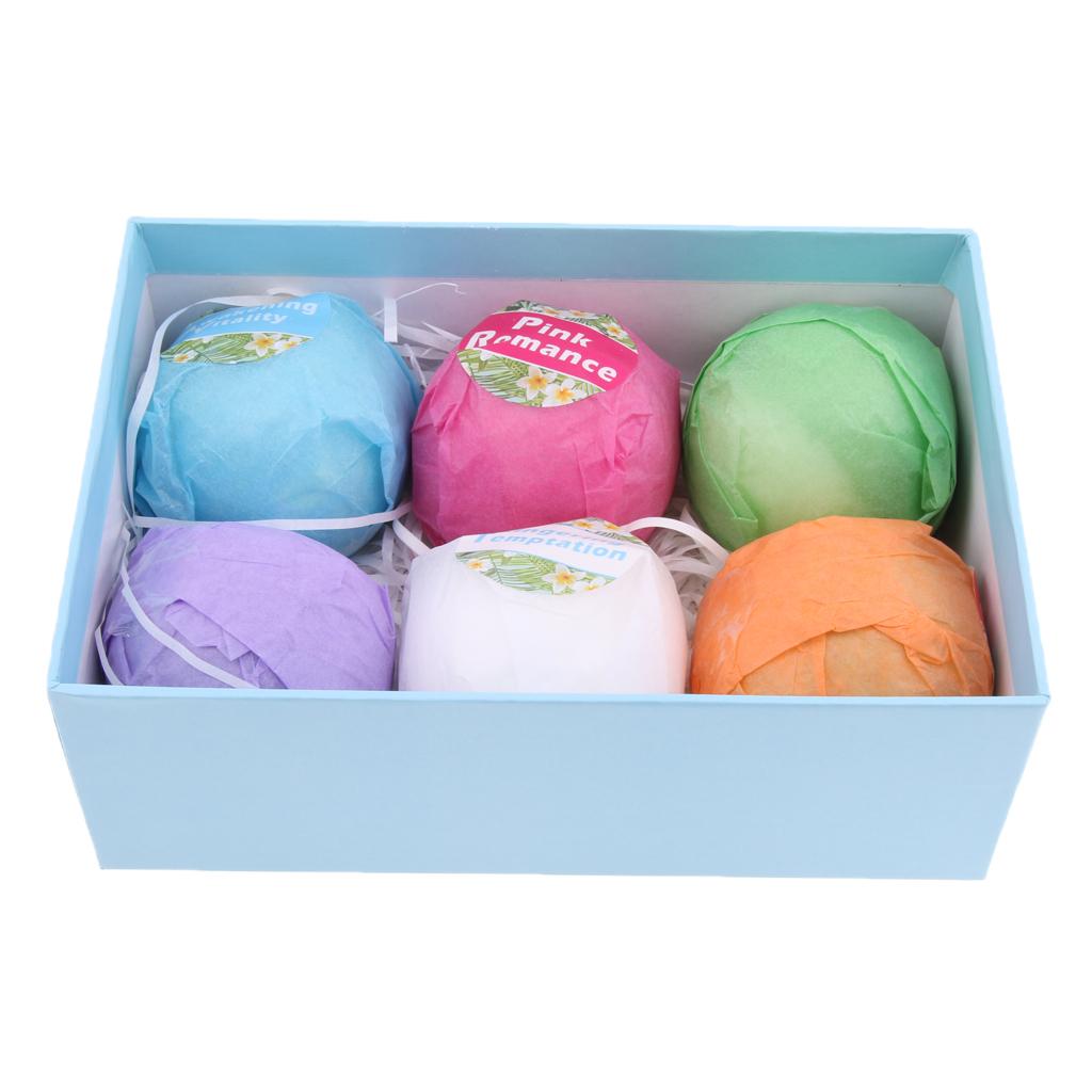 6 Pieces Women Scented Bubble Bath Salt Essential Balls Set Kit 110g
