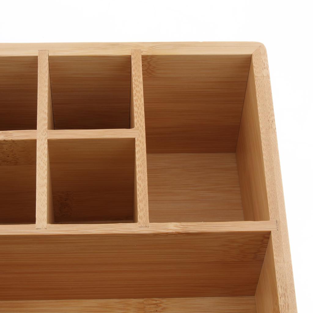 Wood Makeup Storage Organizer Cosmetic Storage Box For Neat Countertop 02