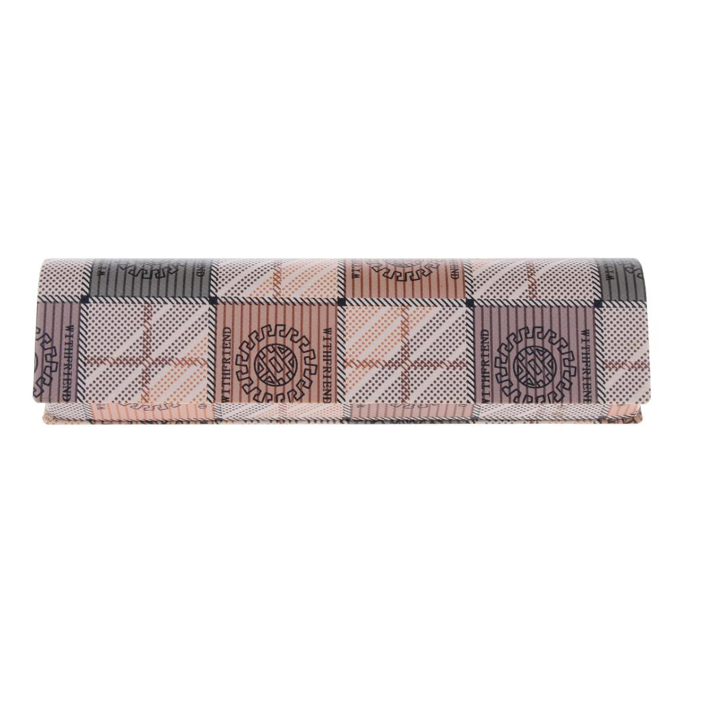 2 Pieces Eyeglass Box Glasses Case Protector Storage Container Brown Grid