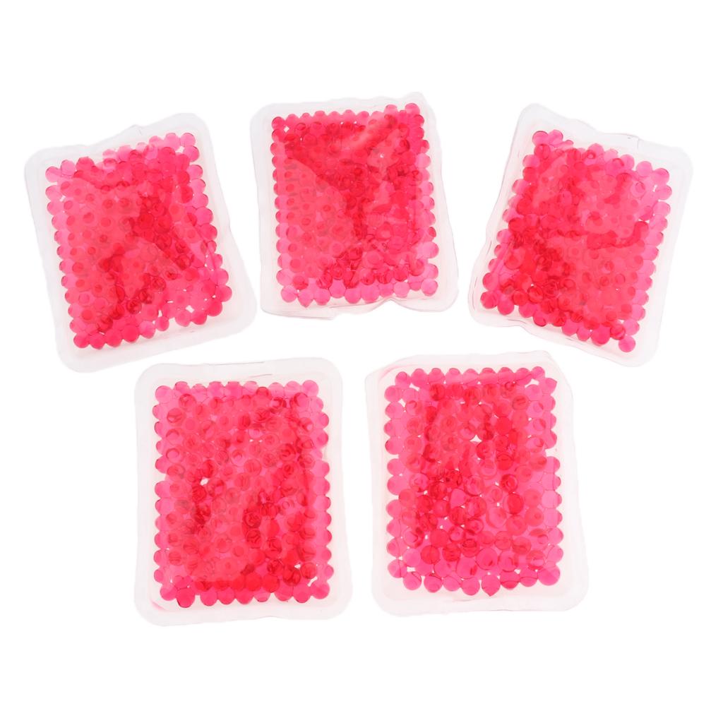 5pcs Reusable Gel Beads Heat Cold Pack Freezable Microwavable Mask Red
