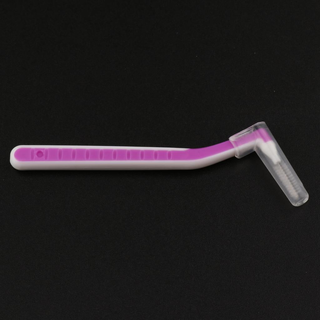 22x Interdental Brush Toothpick Floss Teeth Cleaning Brush Purple 1.2-1.5mm