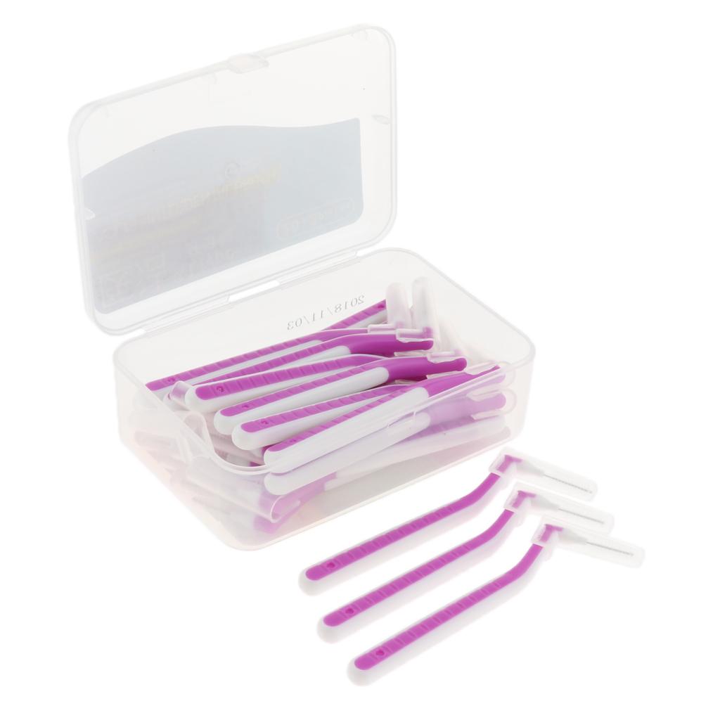 22x Interdental Brush Toothpick Floss Teeth Cleaning Brush Purple 1.2-1.5mm