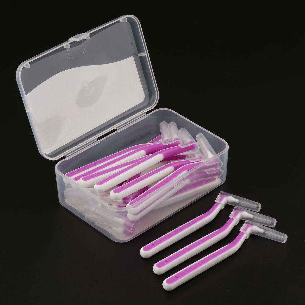 22x Interdental Brush Toothpick Floss Teeth Cleaning Brush Purple 1.2-1.5mm