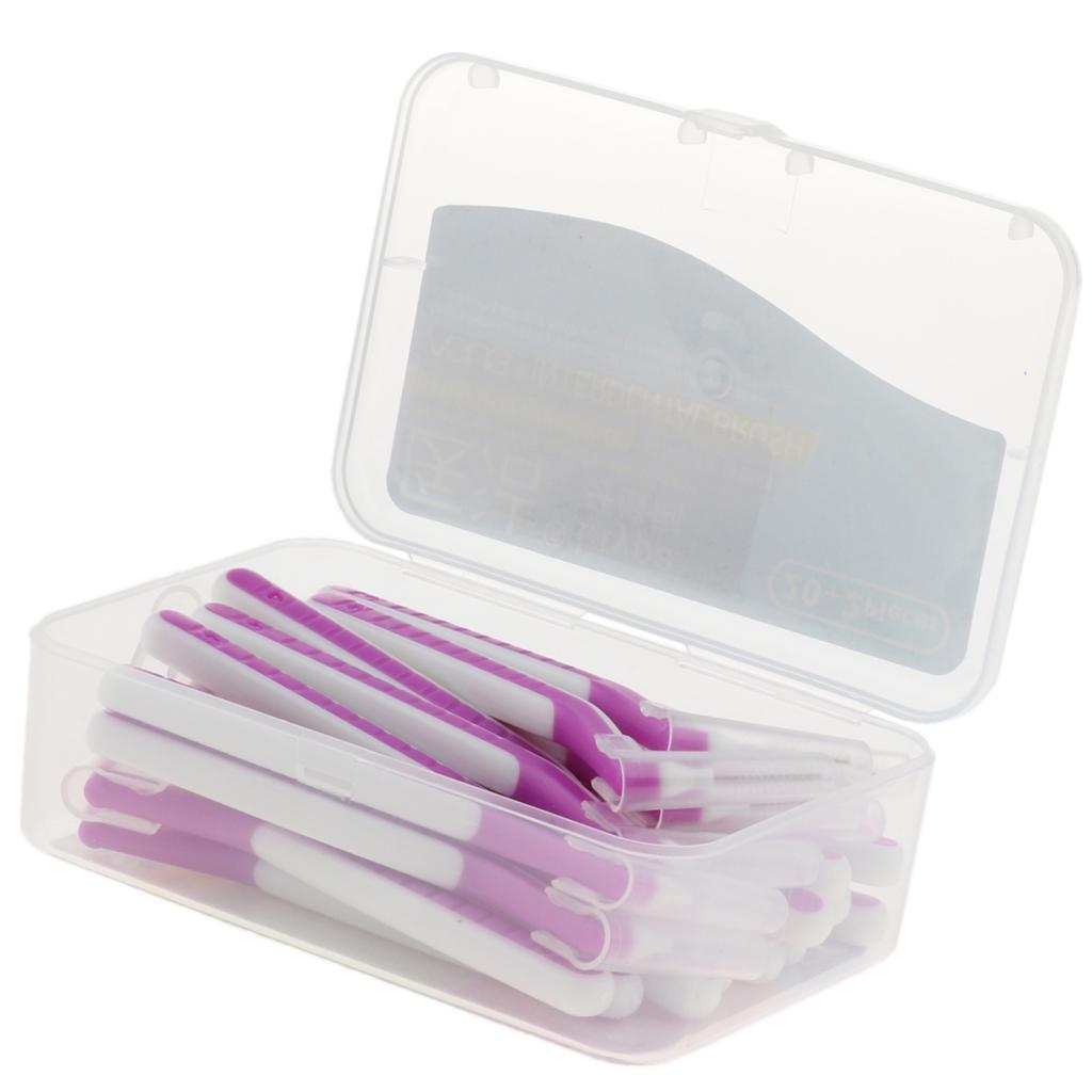 22x Interdental Brush Toothpick Floss Teeth Cleaning Brush Purple 1.2-1.5mm