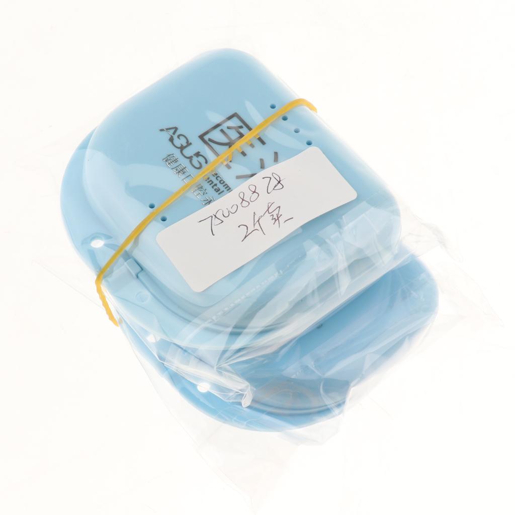 2 Denture Storage Container Mouth Guard Case Orthodontic Retainer Box Blue