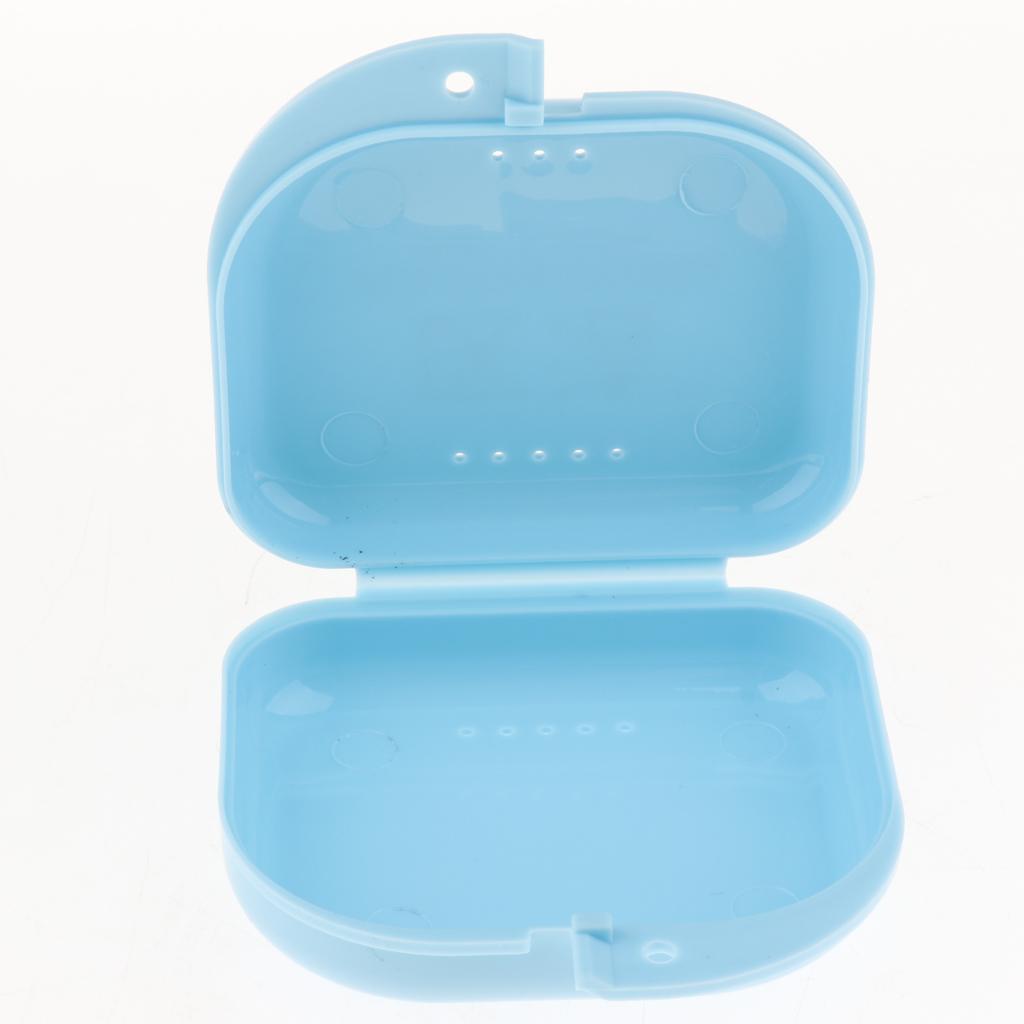 2 Denture Storage Container Mouth Guard Case Orthodontic Retainer Box Blue