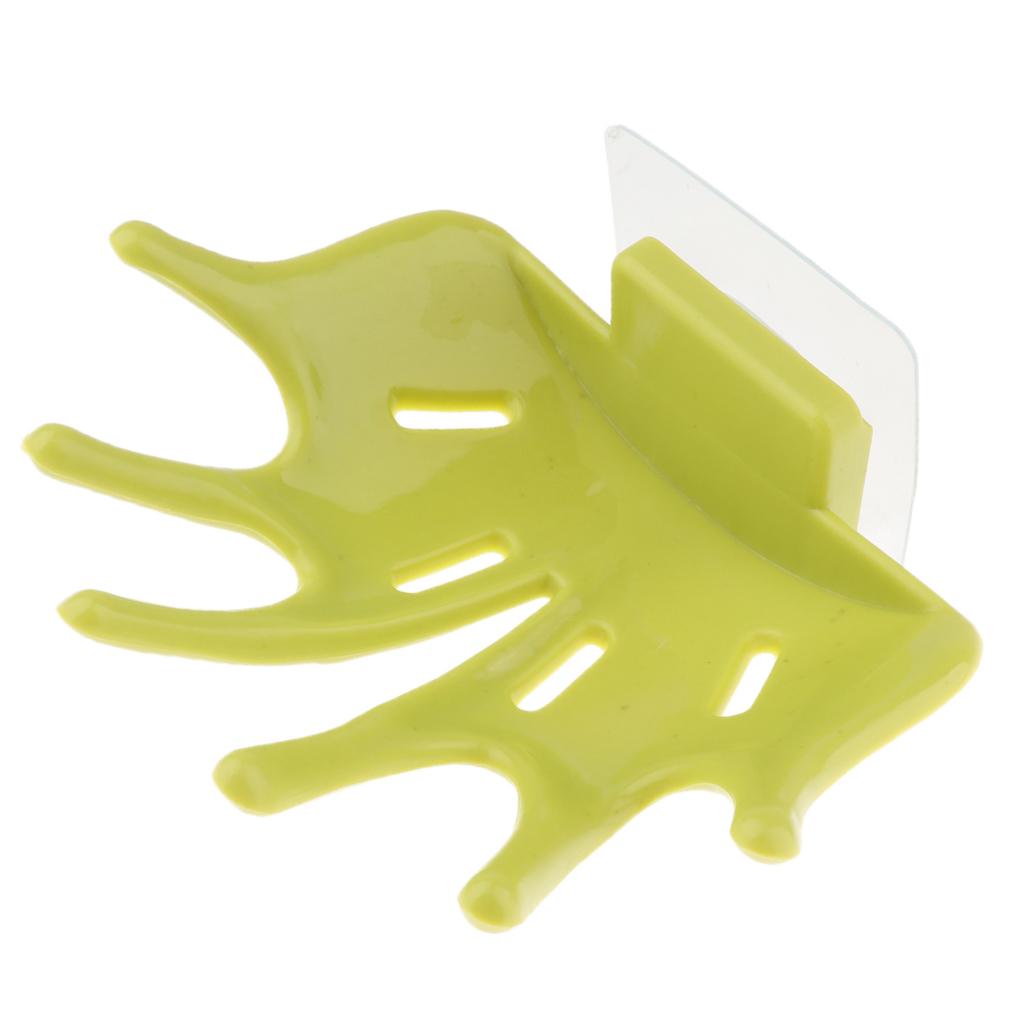 Hand-Shape Soap Dish Bathroom Wall Sticking Bar Holder for Home Green
