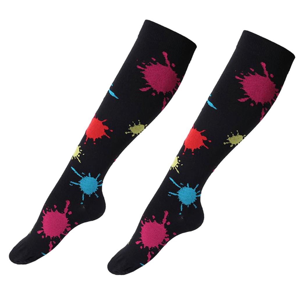 1 Pair Women Compression Socks Stocking Sleeve For Sports Running Black S-M