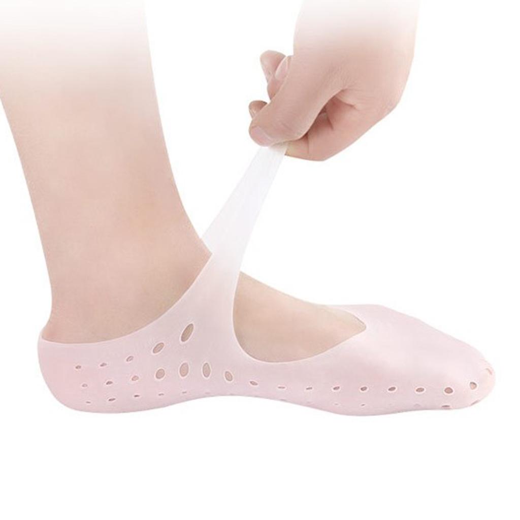 Silicone Gel Moisturizing Sock Cracked Foot Skin Care Protector Massager L
