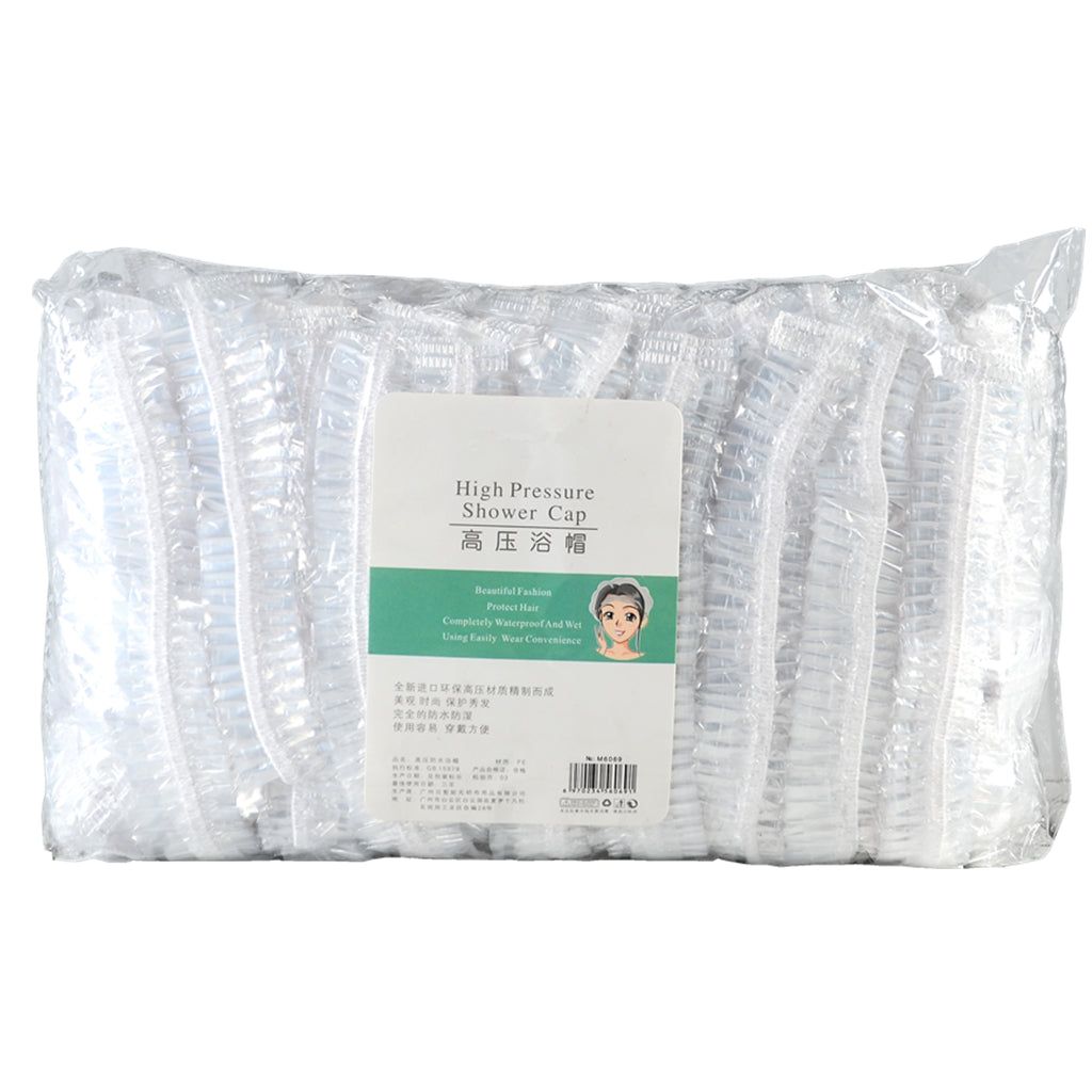 100 Pieces Waterproof Disposable Extra Large Bath Shower Caps for Men Women