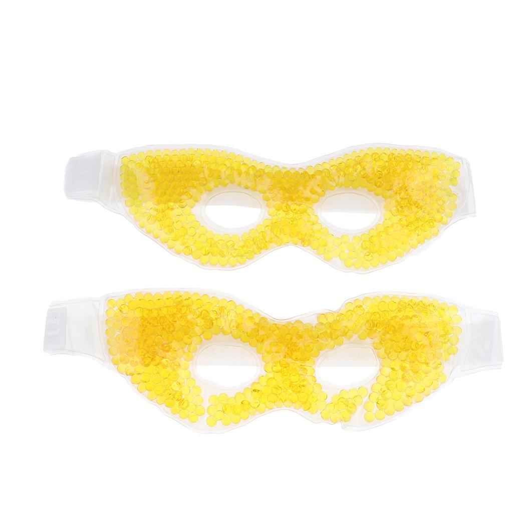 2Pcs Soft Gel Ice Eye Mask Hot Cold Compress Pack Ice Eye Mask Gold