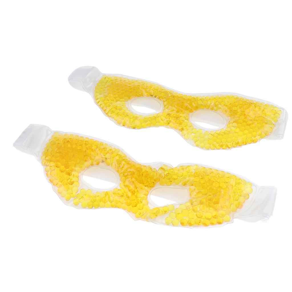 2Pcs Soft Gel Ice Eye Mask Hot Cold Compress Pack Ice Eye Mask Gold