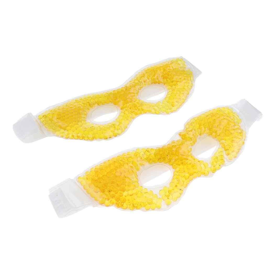 2Pcs Soft Gel Ice Eye Mask Hot Cold Compress Pack Ice Eye Mask Gold