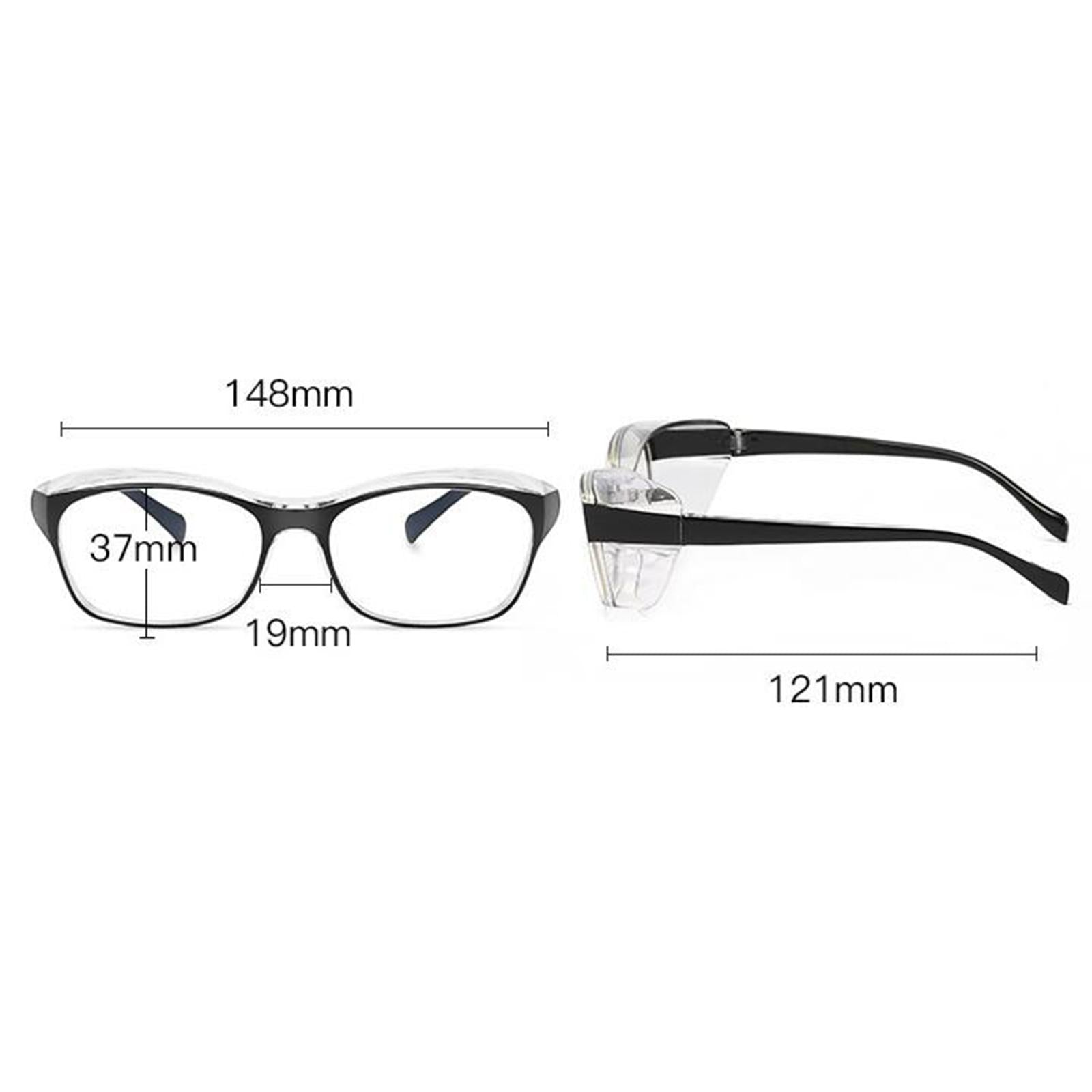 Safety Glasses with Clear Anti Fog Wrap Around Lenses UV Resistant Black